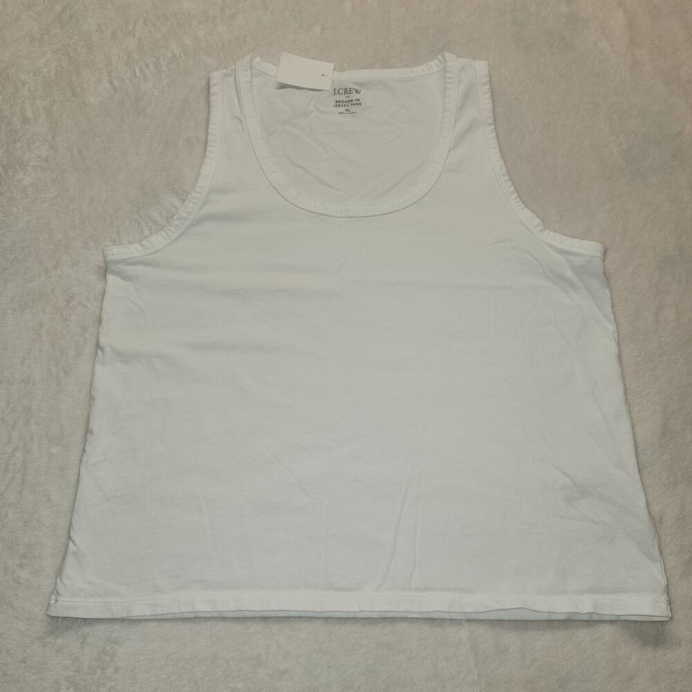 NWT J.Crew Broken-In Jersey Tank Cotton Jersey White XL Women's Tank